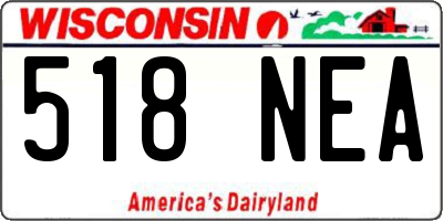WI license plate 518NEA