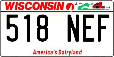 WI license plate 518NEF