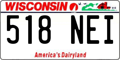WI license plate 518NEI