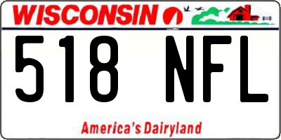 WI license plate 518NFL