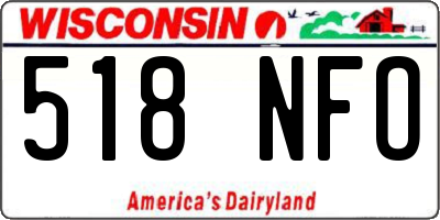 WI license plate 518NFO