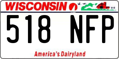 WI license plate 518NFP