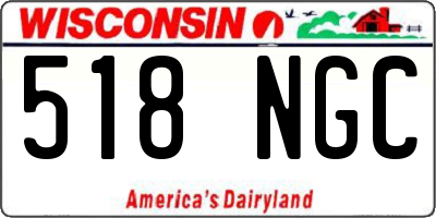 WI license plate 518NGC