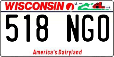 WI license plate 518NGO