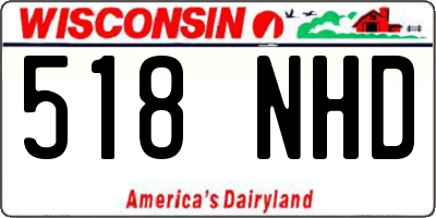 WI license plate 518NHD
