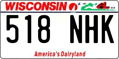WI license plate 518NHK