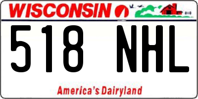 WI license plate 518NHL