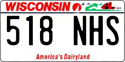 WI license plate 518NHS