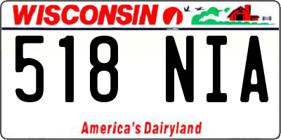 WI license plate 518NIA