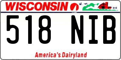 WI license plate 518NIB