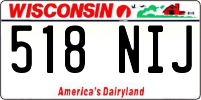WI license plate 518NIJ