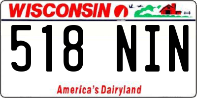 WI license plate 518NIN