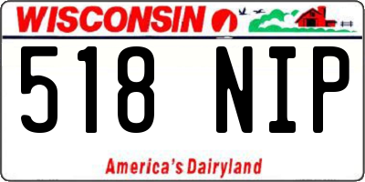WI license plate 518NIP