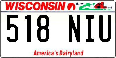 WI license plate 518NIU