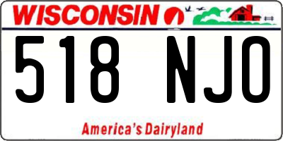 WI license plate 518NJO