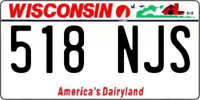 WI license plate 518NJS