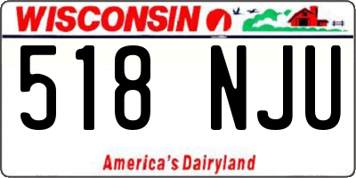 WI license plate 518NJU
