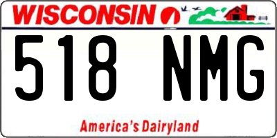 WI license plate 518NMG