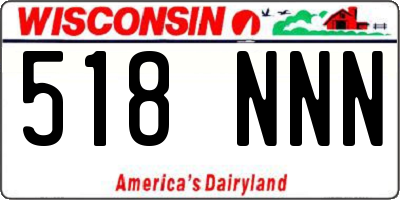 WI license plate 518NNN