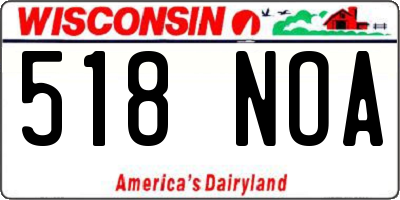 WI license plate 518NOA