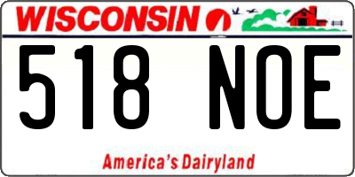 WI license plate 518NOE