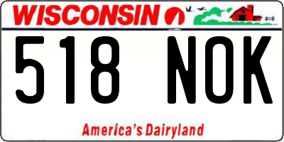 WI license plate 518NOK
