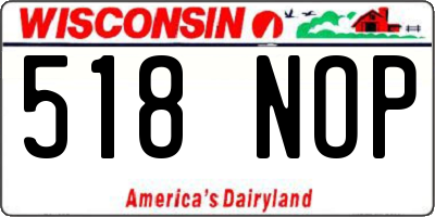 WI license plate 518NOP