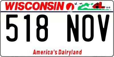 WI license plate 518NOV