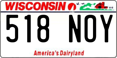 WI license plate 518NOY