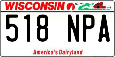 WI license plate 518NPA
