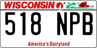 WI license plate 518NPB