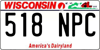 WI license plate 518NPC