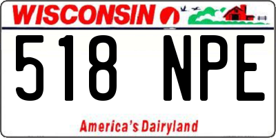 WI license plate 518NPE