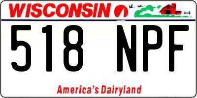 WI license plate 518NPF