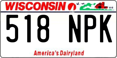 WI license plate 518NPK