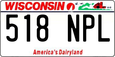 WI license plate 518NPL