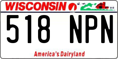 WI license plate 518NPN