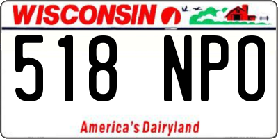 WI license plate 518NPO