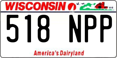 WI license plate 518NPP