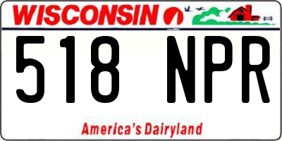 WI license plate 518NPR