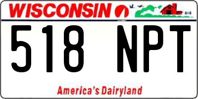 WI license plate 518NPT