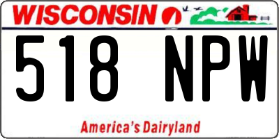 WI license plate 518NPW