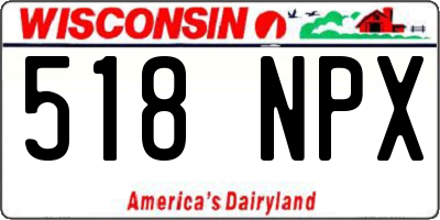 WI license plate 518NPX