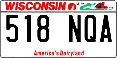 WI license plate 518NQA
