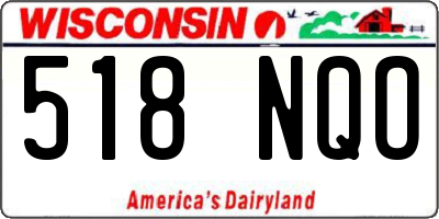 WI license plate 518NQO