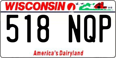 WI license plate 518NQP