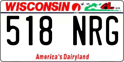 WI license plate 518NRG