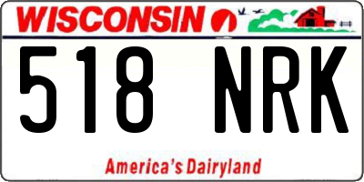 WI license plate 518NRK