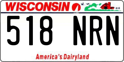 WI license plate 518NRN