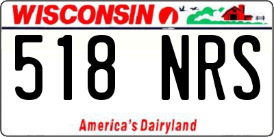 WI license plate 518NRS